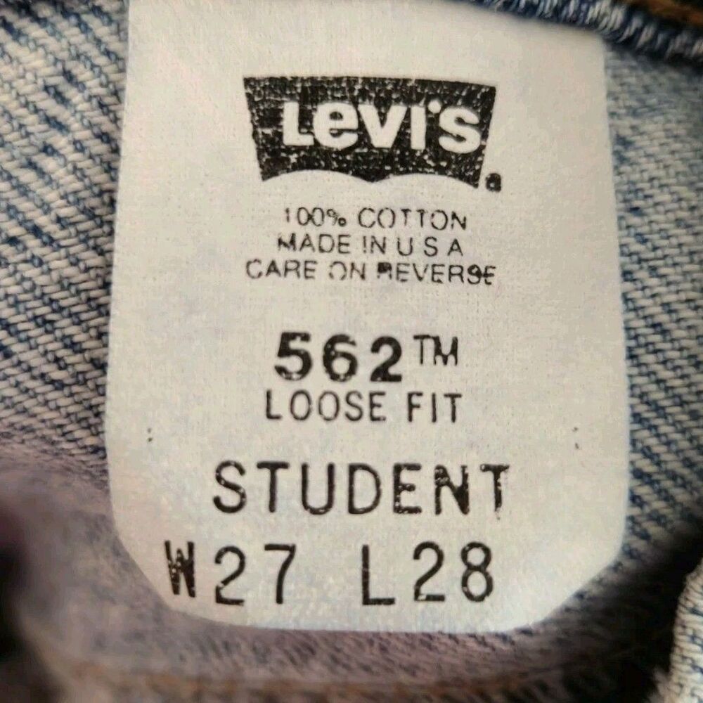 Vintage Levi’s Jeans 562 Loose Fit Student 27 X 28 Actual 24 X 28 Orange Tab USA - Picture 14 of 16